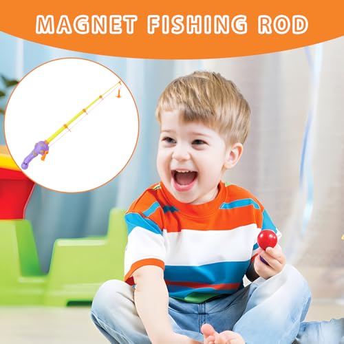 2 PACK Magnetic Fishing Rod, Fishing Rod Bath Toys, Magnetic Fishing Game, Extendable Fish Pole, Cute Animal Handle Design Toddler Fishing Pole, Water Fishing Pole For Bath, Kids Favors - Image 2
