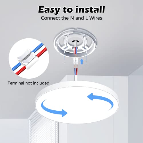 OUILA Plafon LED Techo, 24W 2000LM 6500K Lampara Techo, IP44 Ø28cm Plafones para Techo Led Lampara Led Techo Dormitorio Cocina Pasillo Baño Sala 5 Ouila Plafon Led Techo, 24w 2000lm 6500k Lampara Techo, Ip44 Ø28cm Plafones Para Techo Led Lampara Led Techo Dormitorio Cocina Pasillo Baño Sala