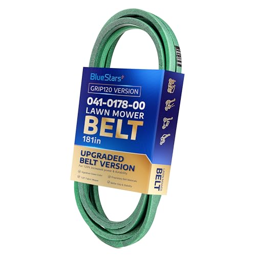 Image of [Upgraded Grip120] BlueStars 041-0178-00 Deck Belt Aramid Cord 181 inch | Deck Belt for 61 inch Bad Boy Outlaw,Outlaw XP Rebel Rebel X Rebel SD Lawn Mower Replaces B178 041-0178-00 041017800 Mower Belt