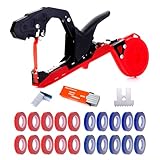 Swetero Plant Tying Machine,Plant Vine Tying Machine Tool with 10000pcs Staples 20 Rolls Tape Plant Tape Gun for Grapes Raspberries Tomatoes and Vining Vegetables Tying Tool(red), 8018-1