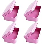 SurPse 4pcs Metal Tin Box, Small Tins with Lids, tobacco tin,Mini Portable Rectangular Empty Tinplate Airtight Storage Container for Candy Favors, Crafts and Gifts
