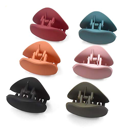 6 Pièces Pinces à Cheveux pour Femmes Chic Style Pinces en Plastique Antidérapant Créatif Pure Couleur Barrettes pour Port Quotidien Cadeau pour Fille et Femme Cover