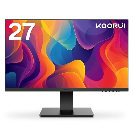 KOORUI Monitor 27" Pollici Full HD 75 Hz(1920 x 1080, VA, VGA, HDMI 1.4), Flicker Safe, 99% sRGB, Contrasto 3000:1, Tempo di Risposta 5 ms, Reclinabile, Nero
