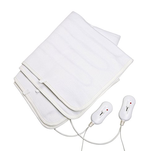 Lauson 00000008422926045323 elektrische warmtedeken wasbaar, 150 x 140 cm met twee onafhankelijke zones