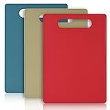 Luckyiren Premium Plastic Cutting Board Set – 3-Pack BPA-Free, Reversible, Easy to Clean, Durable and Lightweight – Ideal for Meat, Vegetables, and Seafood – 14 x 10 inch, Kitchen Essential