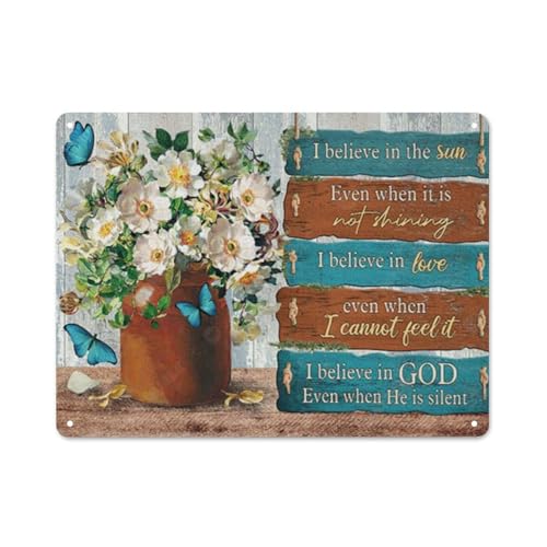 �f�p�ȃ��^���u���L�T�C���z���C�g�t�����[�y�C���e�B���O�A�Õ��AI Believe in God Even When He is Silent Jesus���i�v�����g�A�L���X�g���̃E�H�[���A�[�g�o�X���[���L�b�`���z�[���f�R���[�V�����p 12x16�C���`