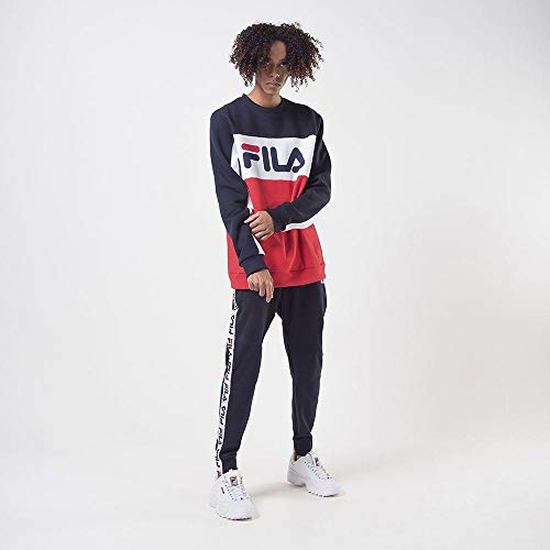 CASACO MOLETOM MASCULINO FILA LETTER COLORS Cor:Azul e Vermelho;Tamanho:P