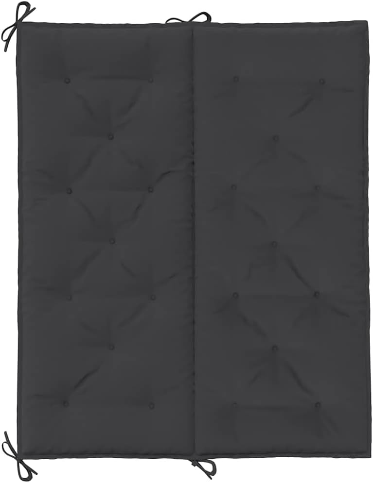 vidaXL Garden Bench Cushion Set of 2 Black Oxford Fabric, 100% Polyester