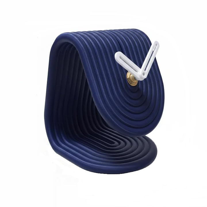 Image of CORAL TREE Modern Loop Table Clock | Blue Ribbed Desk Clock | Decorative Clock for Home & Office