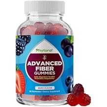 Advanced Fiber Gummies for Adults - Chicory Root Supplement with Prebiotic Support & Coconut Oil for Gut & Digestive Health - Soluble Digestion Capsules for Stomach Regulation & Immune Aid - 60 Ct