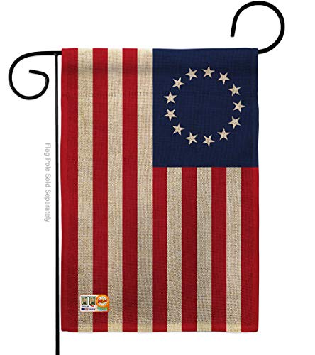 Ornament Collection HG192173 Betsy Ross Americana Historic Impressions - Bandera de doble cara (28" x 40" Garden 13" 18.5")
