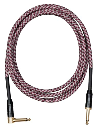 CASCHA Cable de Guitarra Angular 6m Rojo