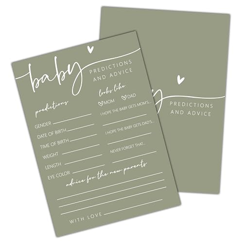 ONDTOM Baby Predictions & Advice Cards for Baby Shower Games, Minimalist Gender Reveal Party Game, Pregnant Celebration Decoration Supplies (5x7) - Game