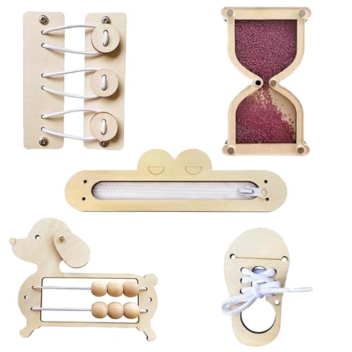 Custamix Busy Board Montessori – Tableau d’Activités Éducatif en Bois Sensoriel DIY, Jouet d’Éveil et d’Apprentissage pour Développer la Motricité Fine et Les Compétences de Vie des Jeunes Enfants