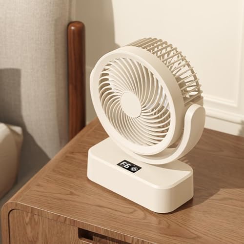 Ventilateur de table à écran digital et 6 vitesses pour chambre