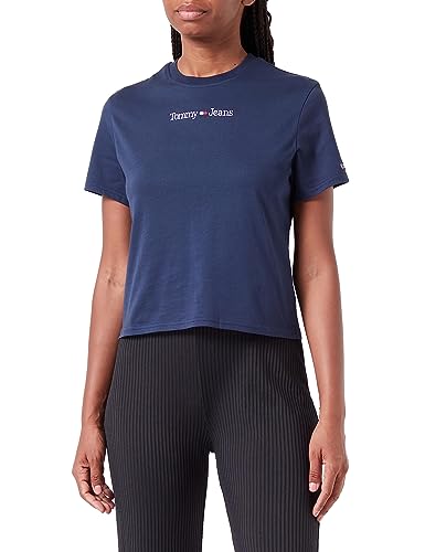 T-shirt Donna Maniche Corte Serif Linear Tee Scollo Rotondo Blu Twilight Navy XS