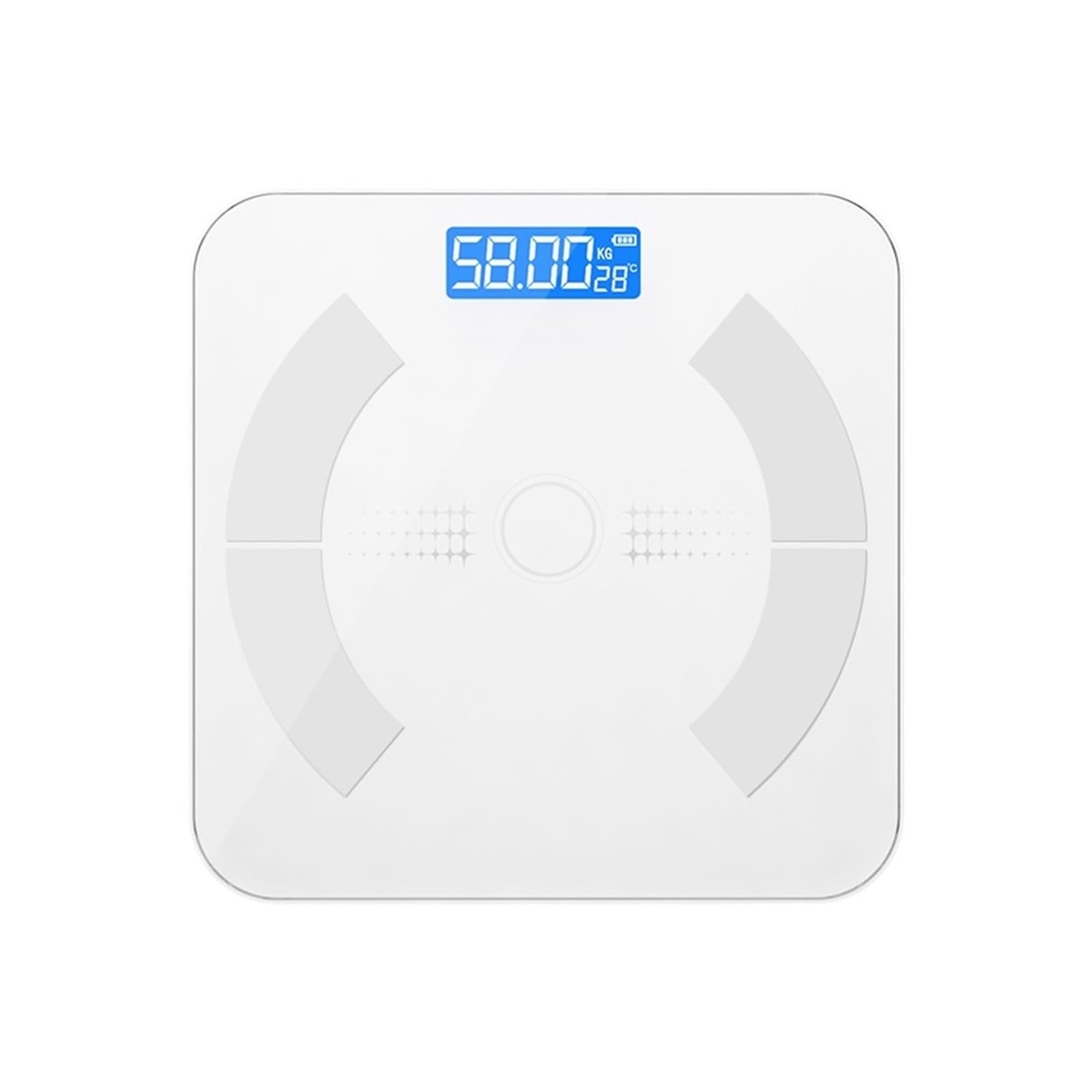 Básculas De Baño Báscula Cuerpo Piso Bluetooth Grasa BMI Peso Inteligente Digital LED Analizador Composición Corporal Equilibrio Preciso FáCil De Leer(White)