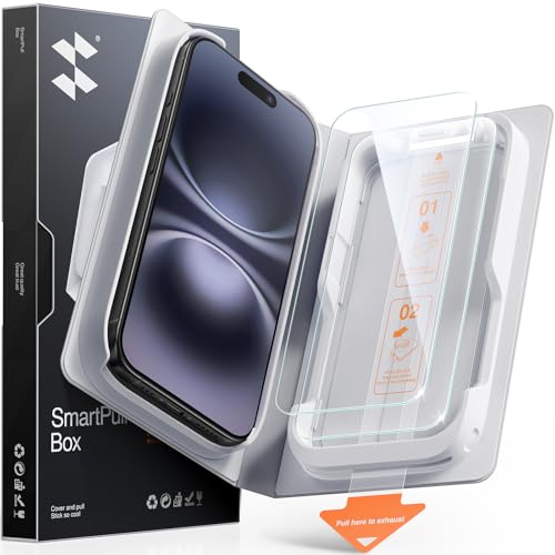 Image of SMARTDEVIL 2 Pack Tempered Glass for iPhone 16 /15 Screen Protector | Military-Grade Shatterproof Protection, Crystal Clear, 9H Hardness, Fast & Easy Installation, Scratch Proof, Case Friendly