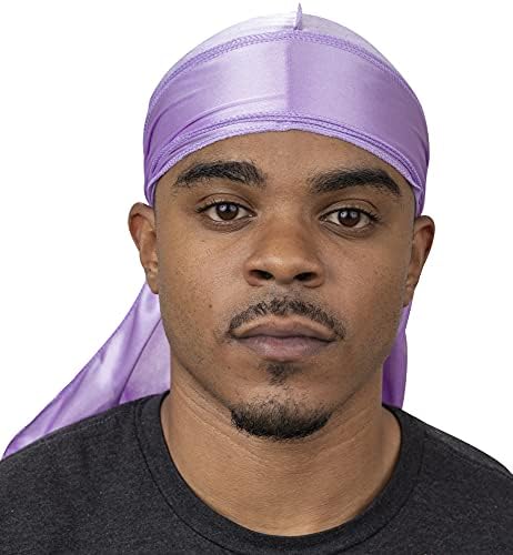 Veeta Superior Silky Durag (Multiple Colors) - Smooth Silk Fabric | Maximum Compression & Comfort (Lavender)