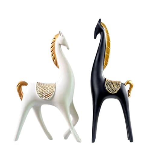 GHHQIANG Resin Horse Collection Statue Couple Horse Statue Modern Art Sculpture Home Office Decoration, Best Decoration Gift for Living Room, TV Cabinet, Desktop, Bookshelf Decoration