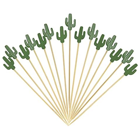 Minisland Green Cacti Cocktail Picks for Parties Cover