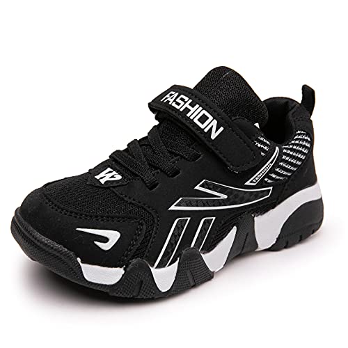 GUOCHENXY Zapatos para Niños Zapatos Deportivos para Niños al Aire Libre Zapatos de Baloncesto Zapatos para Correr Ligeros Negro 31EU Cover