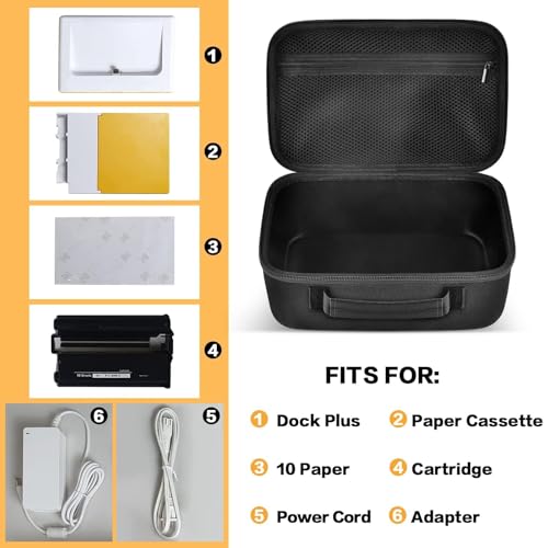 Case Compatible with Kodak Dock Plus for Liene M100 for Kodak Dock Premium Wi-Fi 4x6” Instant Photo Printer. Bluetooth Photo Printing Holder for Adapter, Cartridge, Paper, Power Cord (Box Only) -Black by ALLPRIMO - Image 2