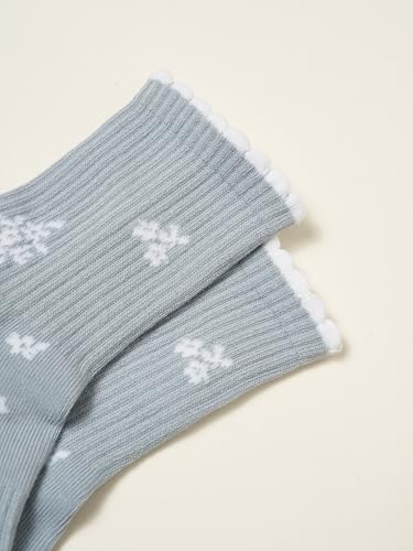 Image of Shapes Studio Half Calf Grip Socks, Cute Fruit Pilates Socks, Ruffle Socks, Non-Slip for Barre Yoga