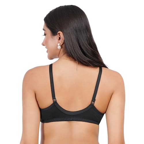 Image of Front Open Non Padded Bra - Made of Pure Cotton Full Coverage Non Wired Seamless Pushup Soft Cup for T-Shirt Saree Dress Sports Garment for Daily Use Everyday