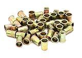 Zinc Plated Carbon Steel Rivet Nut Flat Head Insert Nutsert Pack of 50 (1/2-13)