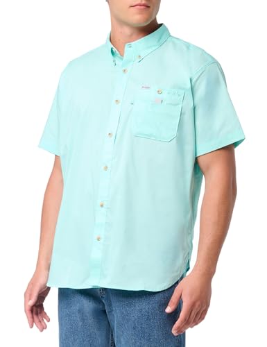 Columbia Men's Bonefish Short Sleeve Shirt, Gulf Stream, X-Large