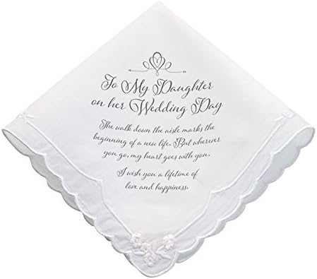 Lillian Rose mens Lillian Rose Daughter Verse Wedding Gift Keepsake Hankie, Multi-colour, One Size US, 6.5"