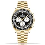 Pagani Design 1701 - Orologio cronografo da uomo, movimento al quarzo giapponese VK63, stile Moonwatch, cinturino in acciaio inossidabile, quadrante luminoso, impermeabile fino a 100 m, orologio