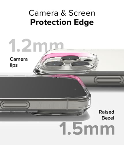 Image of Ringke Fusion Compatible with iPhone 16 Pro Max Case Cover Transparent Hard Back Soft Flexible TPU Bumper Scratch Resistant Natural Form iPhone 16 Pro Max Back Cover - Clear