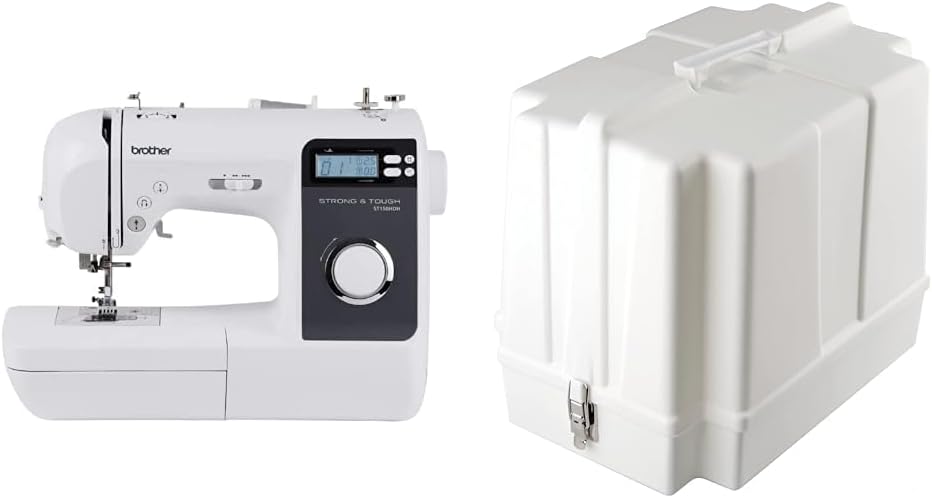 Brother ST150HDH Sewing Machine, Strong & Tough, 50 Built-in Stitches, LCD Display, 9 Included Feet & 5300A Sewing Machine Hardcase, Off-White