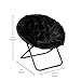 Flash Furniture Gwen Oversize Folding Saucer Chair - Black Faux Fur Moon Chair - Black Metal Frame - 38
