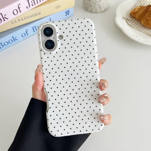 Coque iPhone 16 Plus fille et femme idée cadeau élégante étui brillant à pois