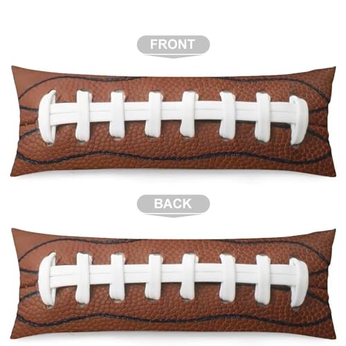 American Football Body Pillow Cover Rugby Leather Lace Fun Traditional Sport Ball Long Pillow Case Protector with Zipper Decorative Large Pillowcase Cushion for Bedroom,Couch,Sofa,Home Gift 20"x54" by NANILALA - Image 5