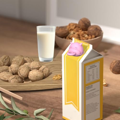 KESOTO Kuheuter Milchkartondeckel, 3D Gedruckter Milchflaschendeckel Umsteller für Boxen für Shop Thanksgiving, Rosa