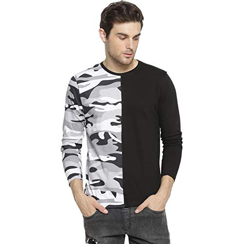 Image of CAHOOT Military Camouflage Men Round Neck Black, White T-Shirt