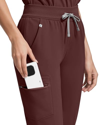 Image of Medical Scrubs for Women Pants, Soft Stretch & Breathable Joggers | Drawstring Womens Scrub Cargo Pants with 5 Utility Pockets, Bottoms Keep 12-Hour Shift Comfort for Healthcare Professionals