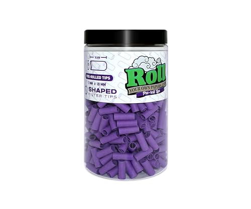 ROLLYOUROWNPAPERS | Purple Pre rolled tips | 500 Tips | Ø7mm | Rolling Paper Tip