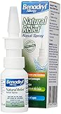 Benadryl Allergy Natural Relief Nasal Spray (1 x 15ml), Helps Clear Allergens from the Nose, Cleans and Moistens Nasal Passage, Natural Congestion Relief, Free from Preservatives