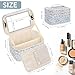 Makeup Bag With LED Mirror, Lightweight Travel Makeup Bag With 3 Color Setting Light Up Mirror Cosmetic Makeup Organizer Vanity Case for Women Beauty Tools Accessories Rechargeable Train Case-Floral