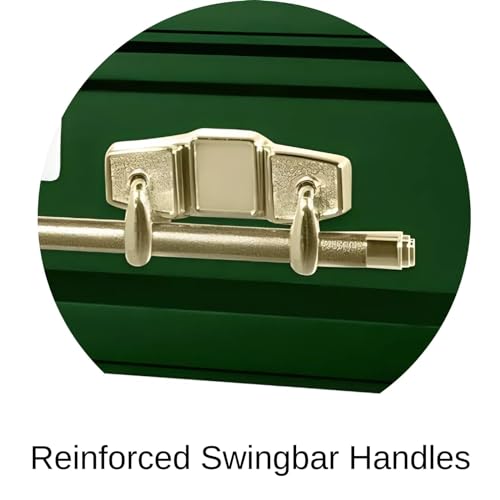 Titan Casket Satin Series Steel Casket (Hunter Green) Handcrafted Funeral Casket - Hunter Green Finish with White Crepe Interior