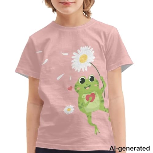 Image of Novelty 3D Graphic T Shirts for Kids Crew Neck Funny Animal Print Short Sleeve Girls Tshirts 3-16 Years