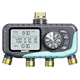 RAINPOINT Sprinkler Timer 4 Zone, Water Timer for Programmable, for Soaker Hose with Rain Delay/Manual/Automatic Watering System, Digital Irrigation for Yard, Lawn