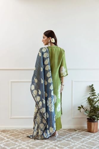 Image of ANNI Designer Viscose Blend Kurta for Women | Kurti Set Woman | Kurta with Pant & Dupatta | Printed Straight Suit | Ethnic Indian Outfit Office Casual Traditional Clothing Fashion Style
