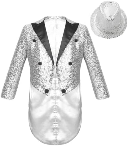 Giacca Frac Con Paillettes Per Bambini - Costume Carnevale Halloween, Blazer Brillantini Elegante - Foto 4