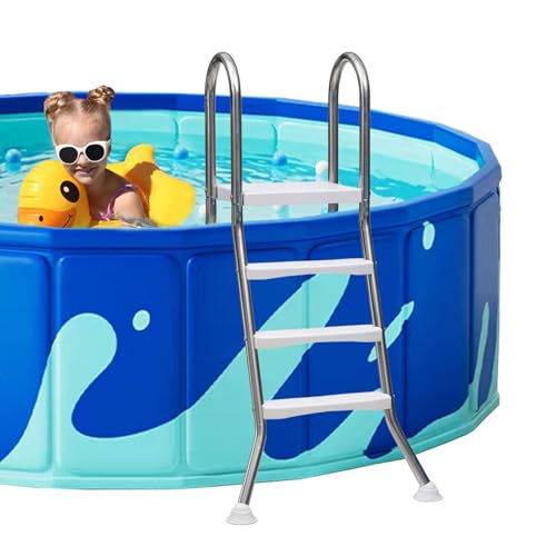 Escalera para piscina 3 peldaños acero inoxidable miniatura 1